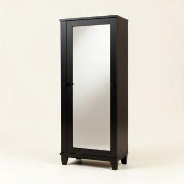 Kirklin Lockable Cabinet Organizer Storage Box Free Standing Jewelry Armoire With Mirror (synthetic illustration; no displayed measurements)