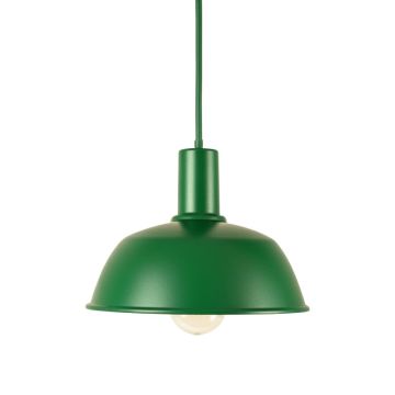 Cliff Canyon Pendant Light Suspended From One Plain Cable - Green