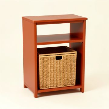 Willow Brook Freestanding Pull-Out Hamper Cabinet - Terracotta (synthetic illustration; no displayed measurements)