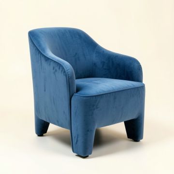 Strine Velvet Side Chair In Blue (synthetic illustration; no displayed measurements)