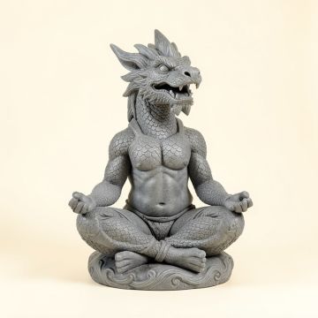 Williamsfield Zen Meditating Fiery Yoga Dragon Garden Statue (synthetic illustration; no displayed measurements)