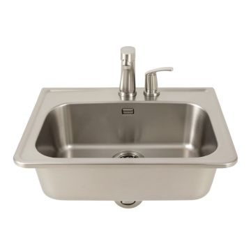 Kohler Tailor Medium Single Basin Stainless Steel Sink With Large Flora Insert