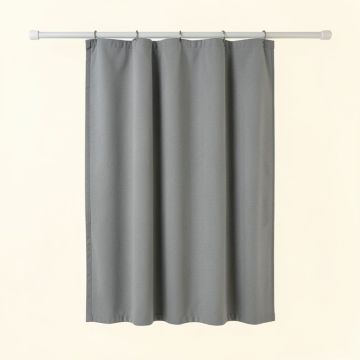 Clay Bend Shower Curtain Hanging Flat From A Plain Rod - Gray (synthetic illustration; no displayed measurements)