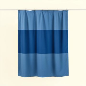 Sage Bend Shower Curtain Hanging Flat From A Plain Rod - Blue (synthetic illustration; no displayed measurements)