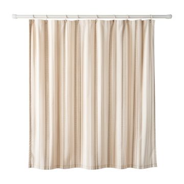 Vale Brook Shower Curtain Hanging Flat From A Plain Rod - Cream