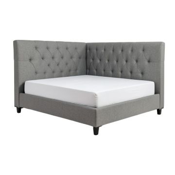 Koray Gray Tufted Upholstered Standard Bed