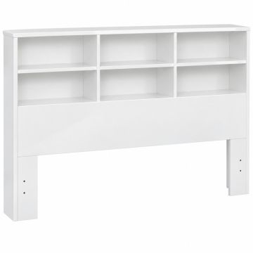 Divito Contemporary Style Glossy Full Bookcase Headboard With 6 Shelves