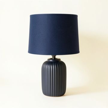 Summit Canyon Table Lamp With A Plain Fabric Shade - Navy (synthetic illustration; no displayed measurements)