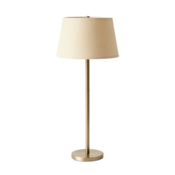Heath Bridge Floor Lamp With A Plain Fabric Shade - Beige