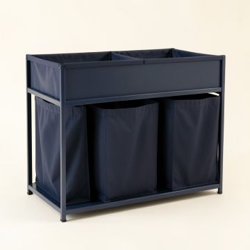 Cliff Branch Laundry Sorting Station With Plain Removable Bags - Navy (synthetic illustration; no displayed measurements)