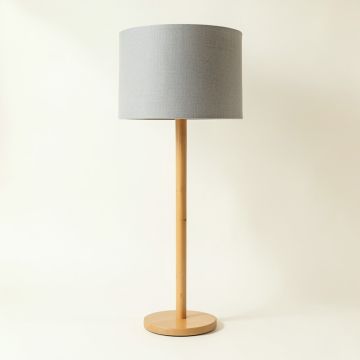 Meadow Crest Floor Lamp With A Plain Fabric Shade - Gray (synthetic illustration; no displayed measurements)