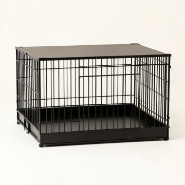 Rowan Brook Empty Furniture-Style Pet Crate - Black (synthetic illustration; no displayed measurements)