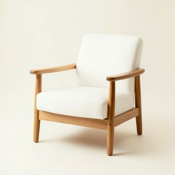 Cedar Bridge Upholstered Armchair - White (synthetic illustration; no displayed measurements)