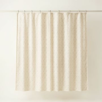 Summit Branch Shower Curtain Hanging Flat From A Plain Rod - Ivory (synthetic illustration; no displayed measurements)