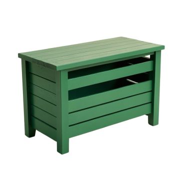 Fern Crest Narrow Outdoor Storage Bench - Green