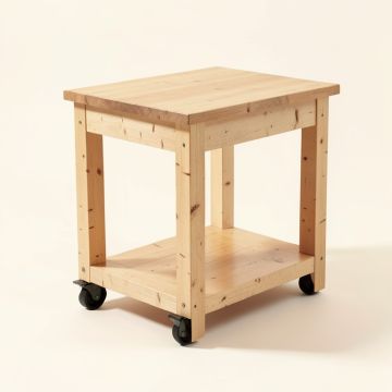 Lapithos Kitchen Island With Wood Top (synthetic illustration; no displayed measurements)