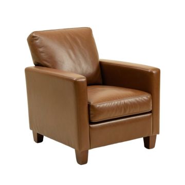 Estro 24.8 '' Wide Genuine Leather Swivel Armchair