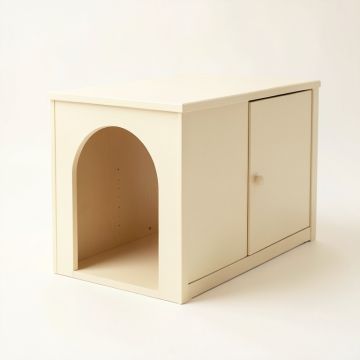 Birch Falls Empty Furniture-Style Litter Enclosure - Cream (synthetic illustration; no displayed measurements)