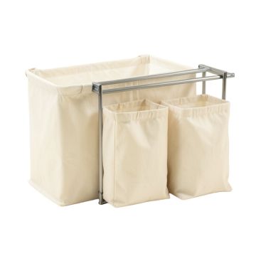 Briar Crest Laundry Sorting Station With Plain Removable Bags - Ivory