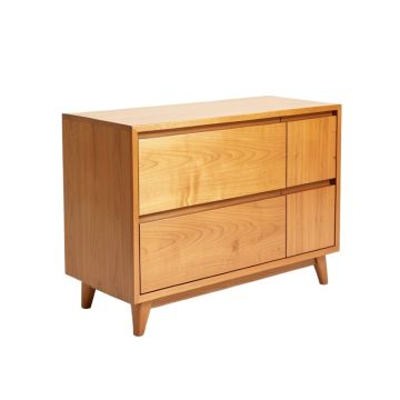 Westra Mid-Century Modern Mango Wood 3 Drawer Sideboard