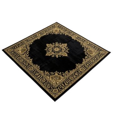 Wool Hand-Tufted Black/Gold Area Rug