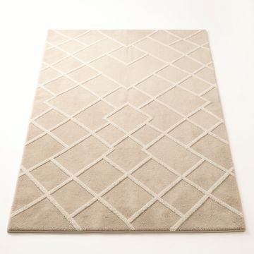 Flint Bluff Rectangular Area Rug - Beige (synthetic illustration; no displayed measurements)