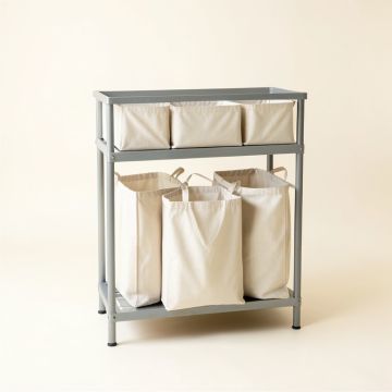 Hill Branch Laundry Sorting Station With Plain Removable Bags - Gray (synthetic illustration; no displayed measurements)