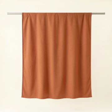 Briar Branch Shower Curtain Hanging Flat From A Plain Rod - Terracotta (synthetic illustration; no displayed measurements)