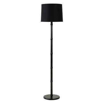 Willow Canyon Floor Lamp With A Plain Fabric Shade - Black