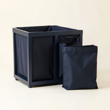 Rowan Brook Laundry Sorting Station With Plain Removable Bags - Navy (synthetic illustration; no displayed measurements)