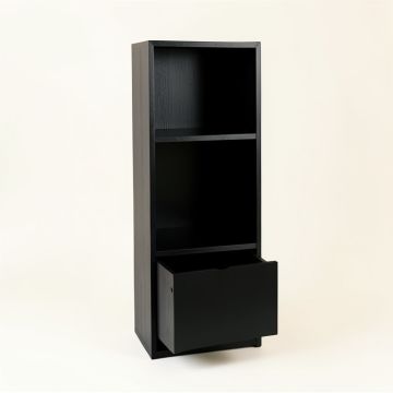 Meadow Dell Narrow Cubby Tower - Black (synthetic illustration; no displayed measurements)