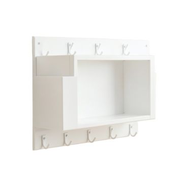 Ash Bend Wall-Mounted Entryway Organizer Shelf - White