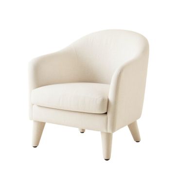 Fern Bend Upholstered Armchair - White