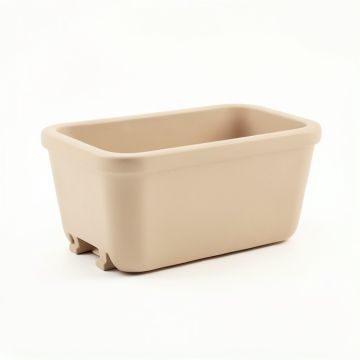 Cedar Crest Empty Railing Planter With Integral Brackets - Beige (synthetic illustration; no displayed measurements)