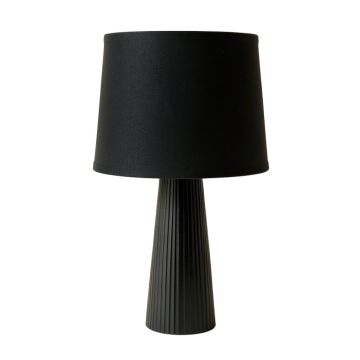 Flint Bridge Table Lamp With A Plain Fabric Shade - Black