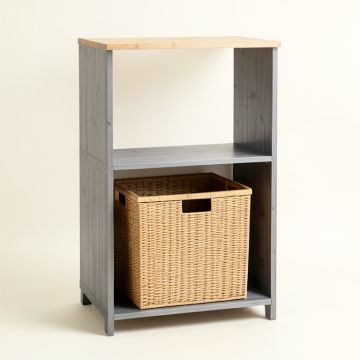 Dune Crest Freestanding Pull-Out Hamper Cabinet - Gray (synthetic illustration; no displayed measurements)