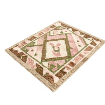 Miranda Geometric Hand Hooked Beige/Brown/Pink/Green Area Rug