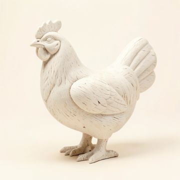 Malti Rustic Country Decor Hand Carved Chicken Sculpture (synthetic illustration; no displayed measurements)