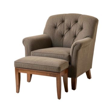 Heywood 33 '' Wide Tufted Polyester Armchair And Ottoman