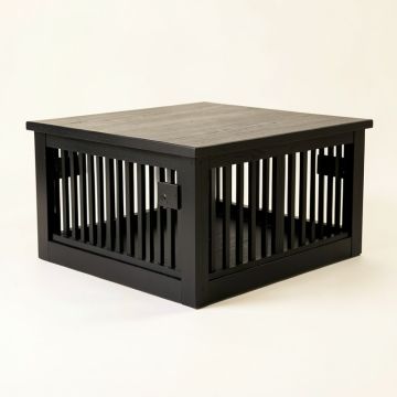 Elm Canyon Empty Furniture-Style Pet Crate - Black (synthetic illustration; no displayed measurements)