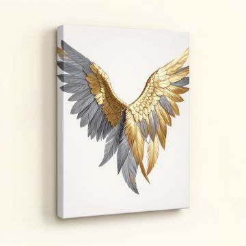 Fashion And Glam Gold My Amethyst Angel Wings Feathers - Wrapped Canvas Graphic Art Print (synthetic illustration; no displayed measurements)