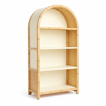Reed Edge Freestanding Bookcase - Cream