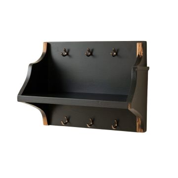 Pine Brook Wall-Mounted Entryway Organizer Shelf - Black