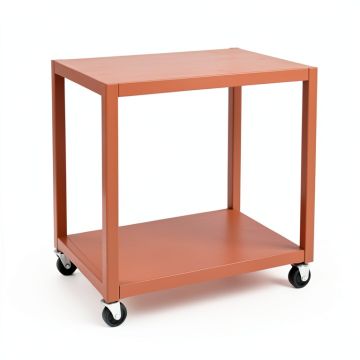 Juniper Edge Empty Rolling Workshop Cart - Terracotta (synthetic illustration; no displayed measurements)