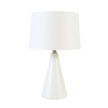 Bay Crest Table Lamp With A Plain Fabric Shade - White
