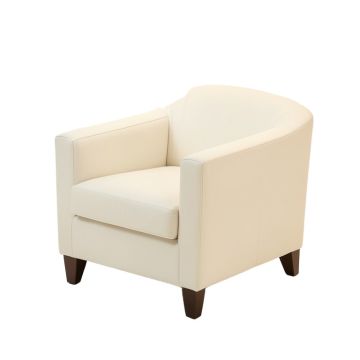 Leather Upholstered Arm Chair In White