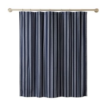 Cove Brook Shower Curtain Hanging Flat From A Plain Rod - Navy