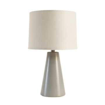 Oak Dale Table Lamp With A Plain Fabric Shade - Gray