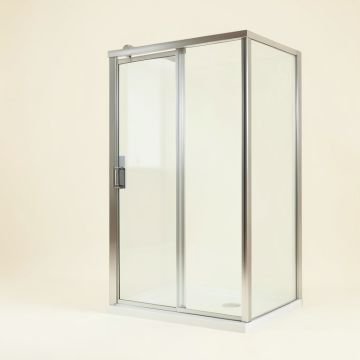 Caspian 59 '' W X 73.5 '' H Double Sliding Frameless Shower Door (synthetic illustration; no displayed measurements)