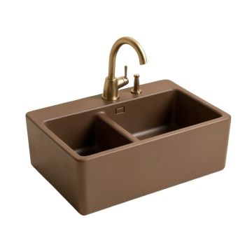 Elkay Fireclay 25 '' L X 19 '' W Farmhouse Kitchen Sink